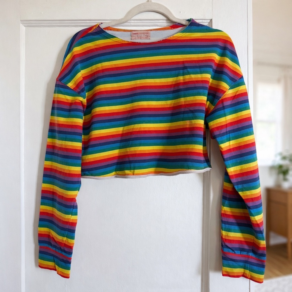 Urban Outfitters Rainbow Striped Crop Top